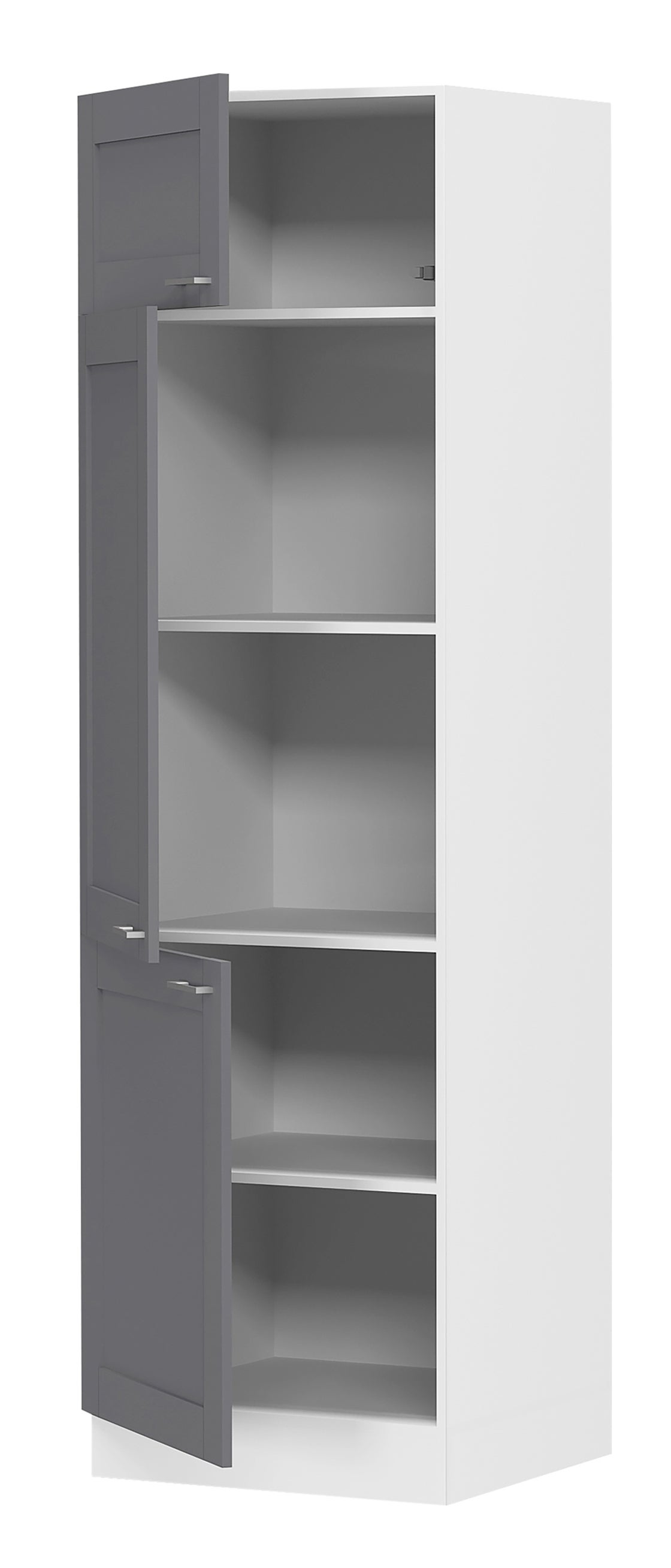 VCM Meble kuchenne niższa szafka Colura Biały / Antracyt H. 207 x B. 60 x T. 57 cm