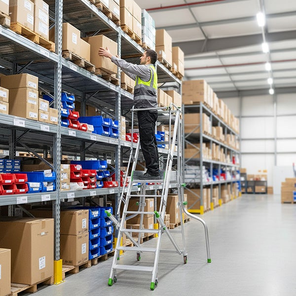 FACAL - Escabeau Aluminium Roulant avec Stabilisateurs Castiglia - 6