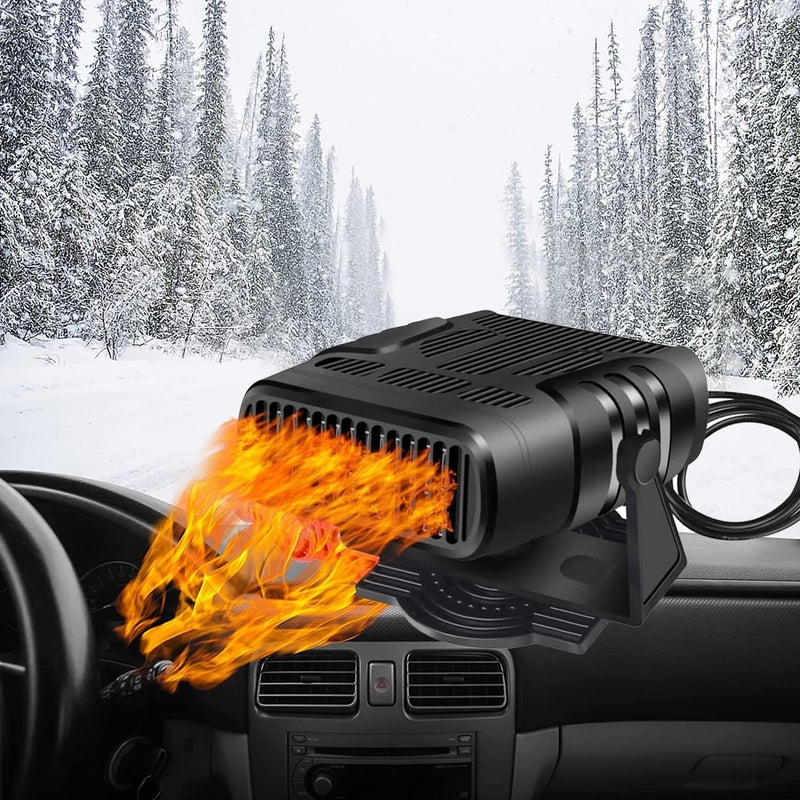 Przenośny podgrzewacz samochodowy 12 V, szybko nagrzewający się i odmrażający, regulowany w zakresie od 90° do 360°, z funkcją oczyszczania powietrza