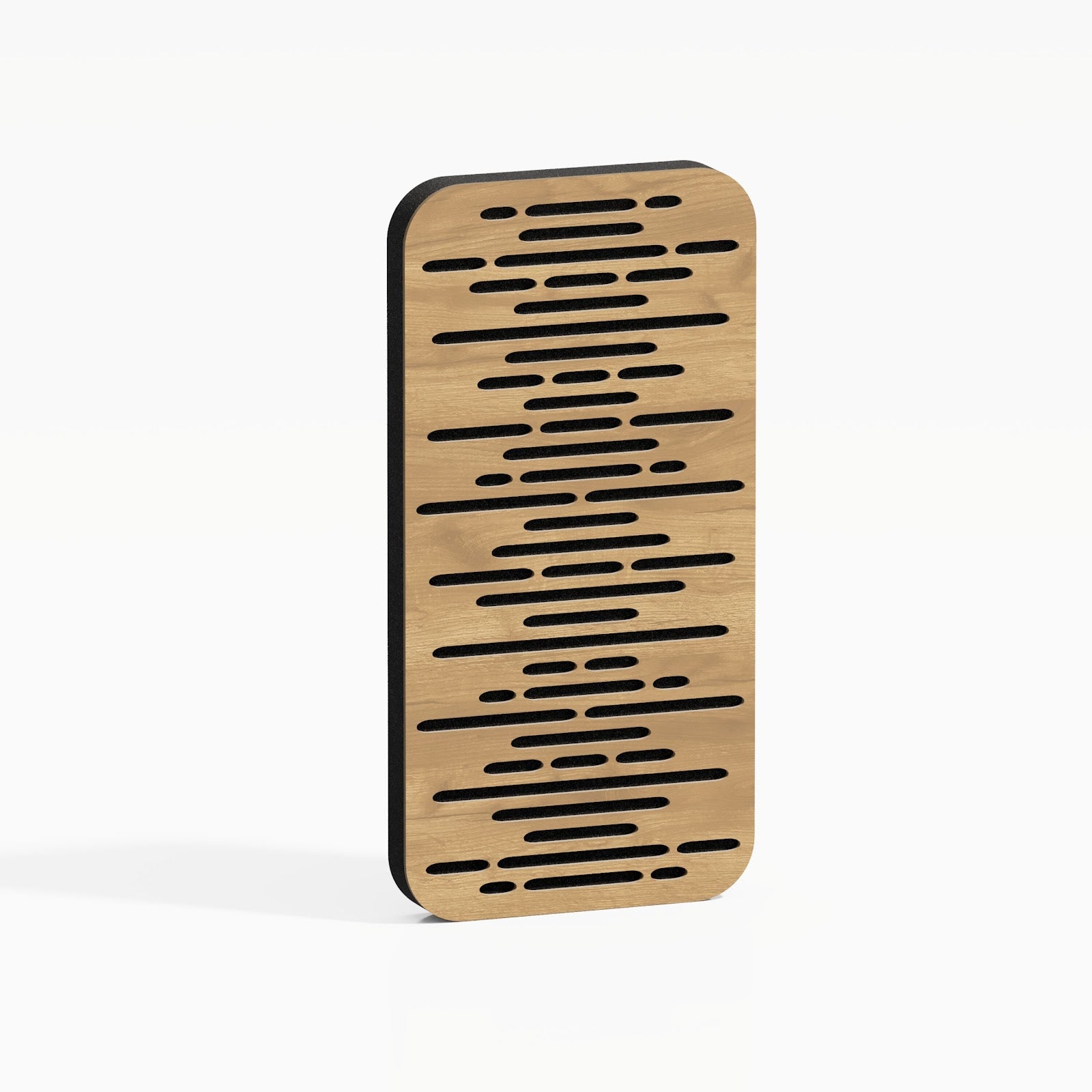 Lot de 4 Panneaux acoustiques Wave-D18 étroits insonorisants 23x46x3 cm - 0,42 m² surf.totale -MDF perforé laminé et mousse acoustique -Chêne - 2
