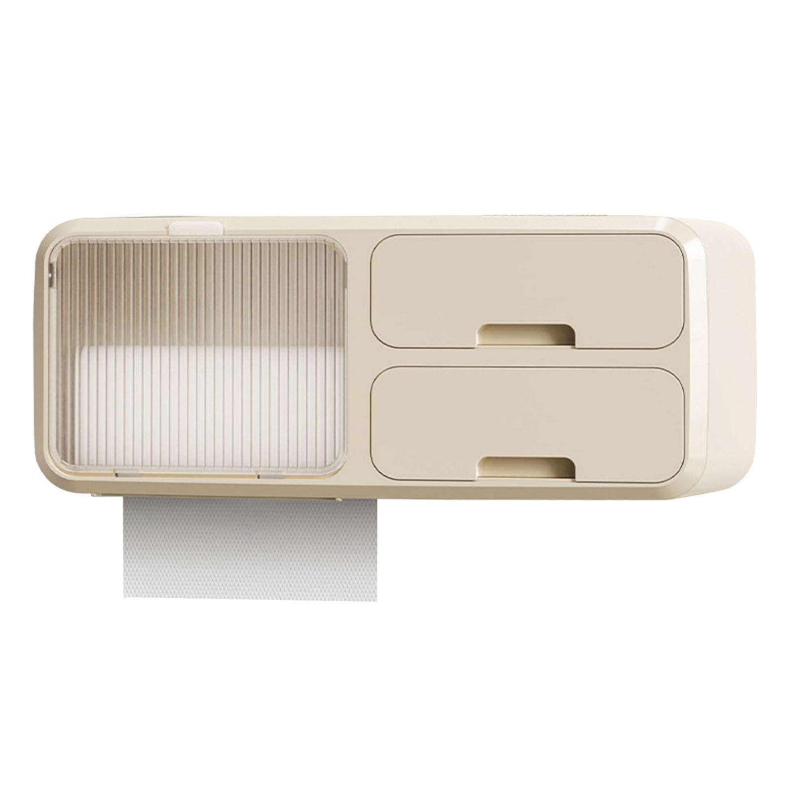 Uchwyt na papier toaletowy wiszący, ścienny - wodoodporny uchwyt na papier toaletowy do łazienki, półka kuchenna (beżowy)