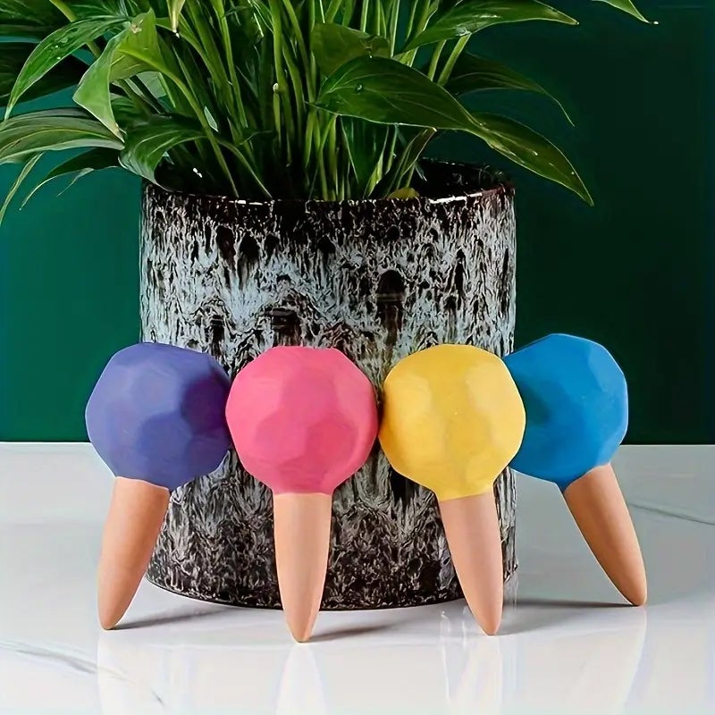 Lot de 4 goutteurs à billes polygonales – Dispositif d’arrosage automatique à goutte lente, idéal pour plantes en pot d’intérieur et d’extérieur - 2