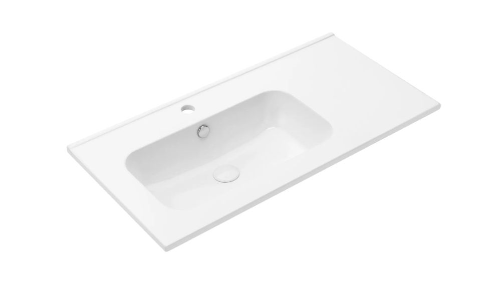 Umywalka wpuszczana ALTON 90 cm biała ceramiczna