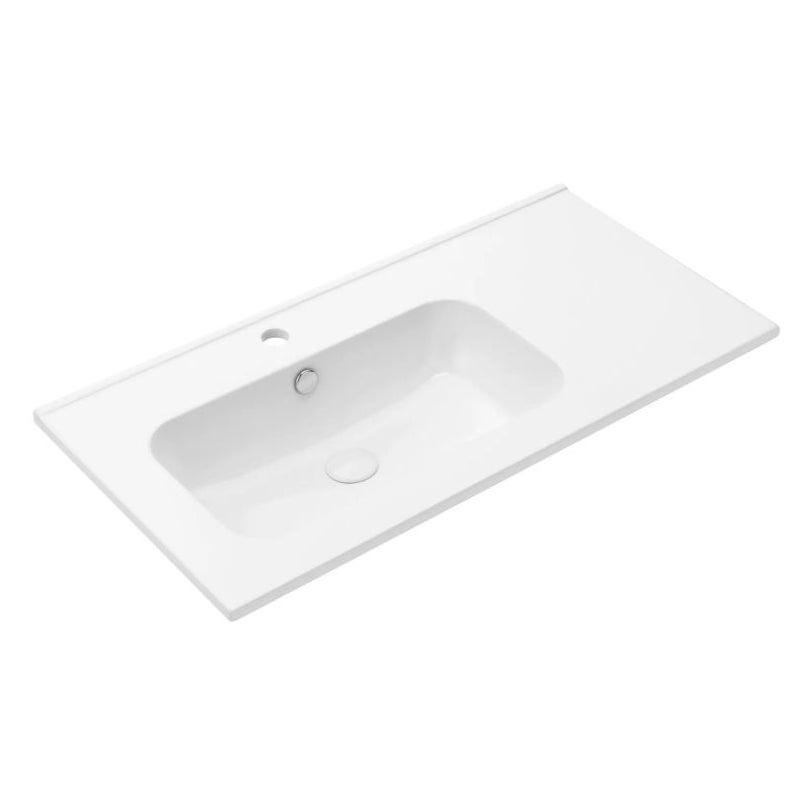 Umywalka wpuszczana ALTON 90 cm biała ceramiczna