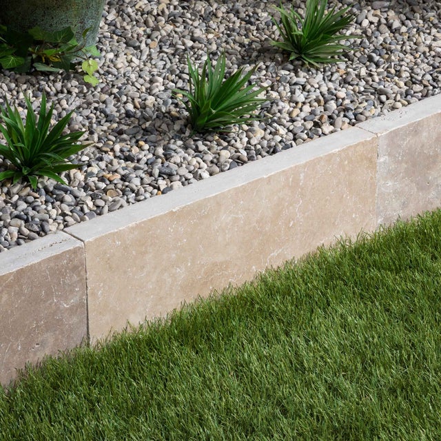 Bordure de jardin Travertin Beige Nuancé 50x20x5 cm (à l'unité) - RO'MA NATURE