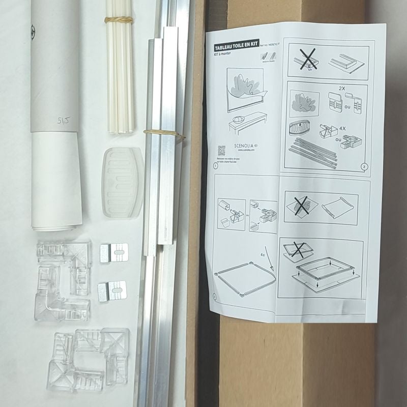 Tableau toile XXL en kit Chemin Blanc 130 x 90 cm - Toile textile sans PCV - Tableau grand format fabriqué en France par Scenolia - 6