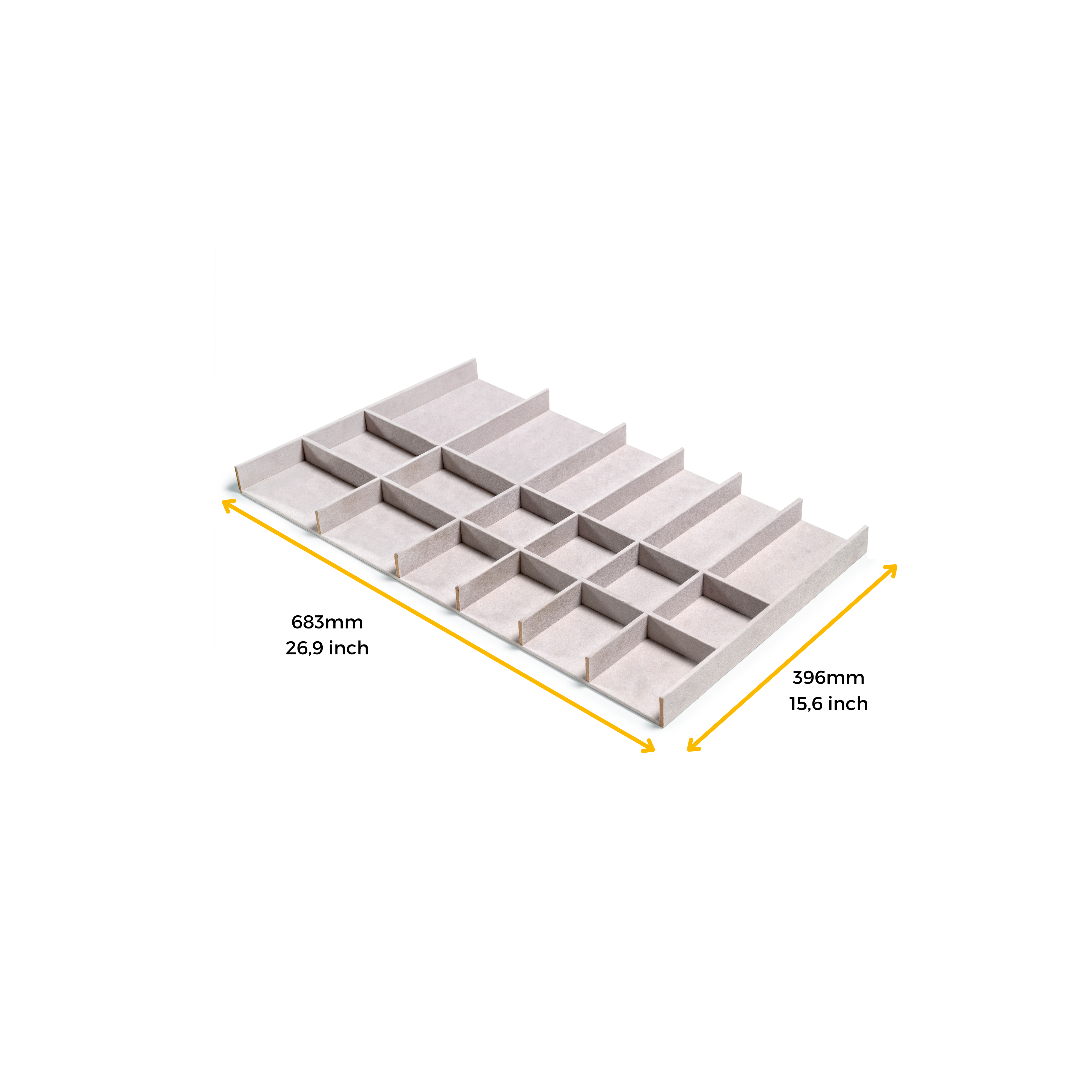Emuca Tiroir organisateur pour placards et commodes Hack, 683 (M80), Peint gris pierre, Bois, 1 ut. - 3