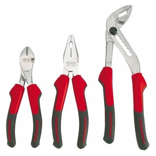SAM OUTILLAGE - Jeu De 3 Pinces Bi-Matiere Multiprise/Universelle/Coupante