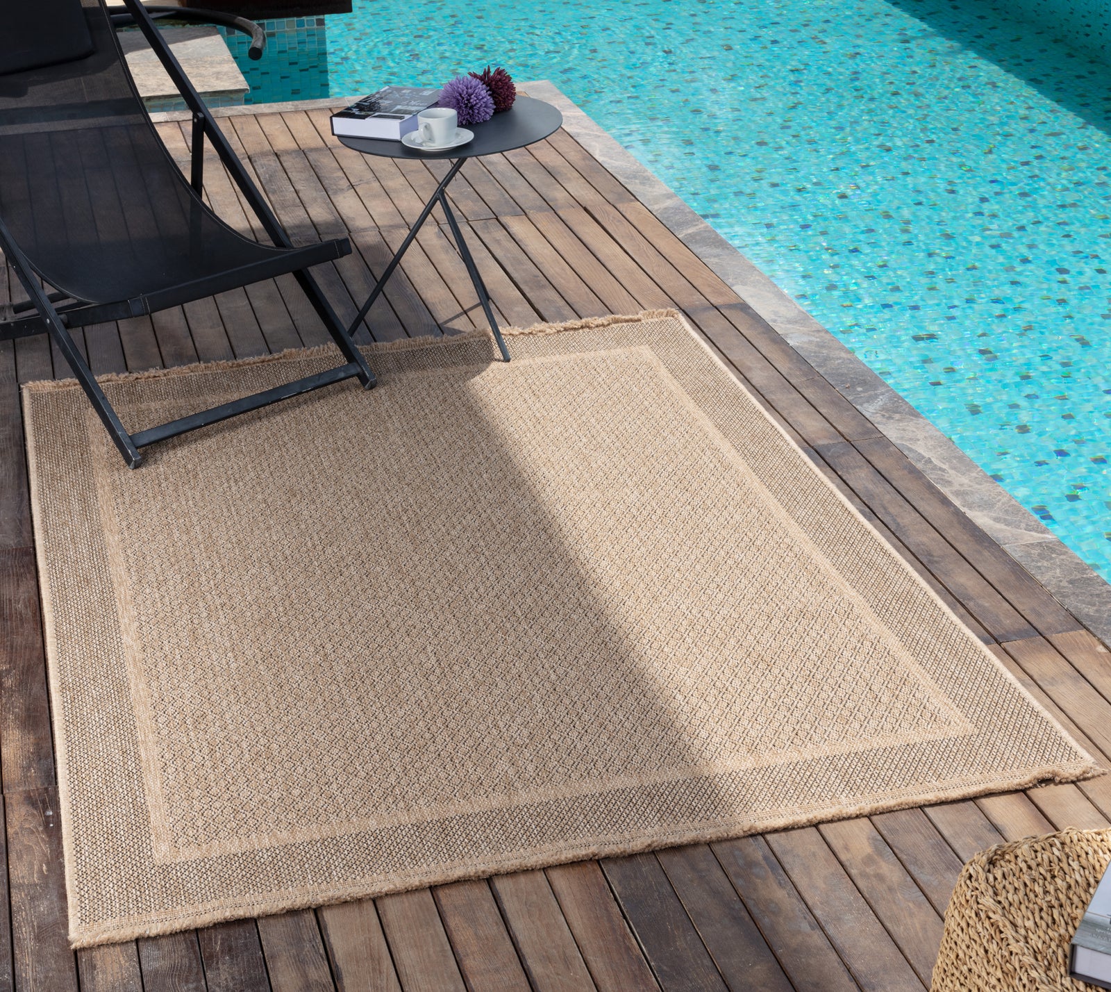 LIVABLISS Tapis d'Extérieur/Intérieur Aspect Jute Beige/Noir 160x213 cm Penny - 8
