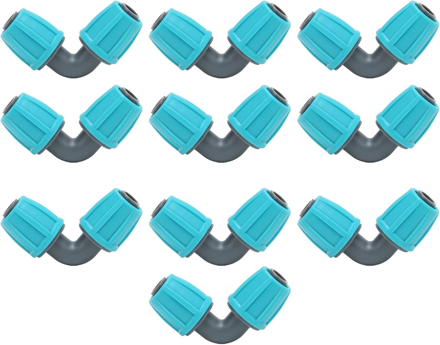 10 szt. 16 mm/0,6 cala, złącze kolankowe PE 90° do węża ogrodowego, rolniczego, do nawadniania kropelkowego