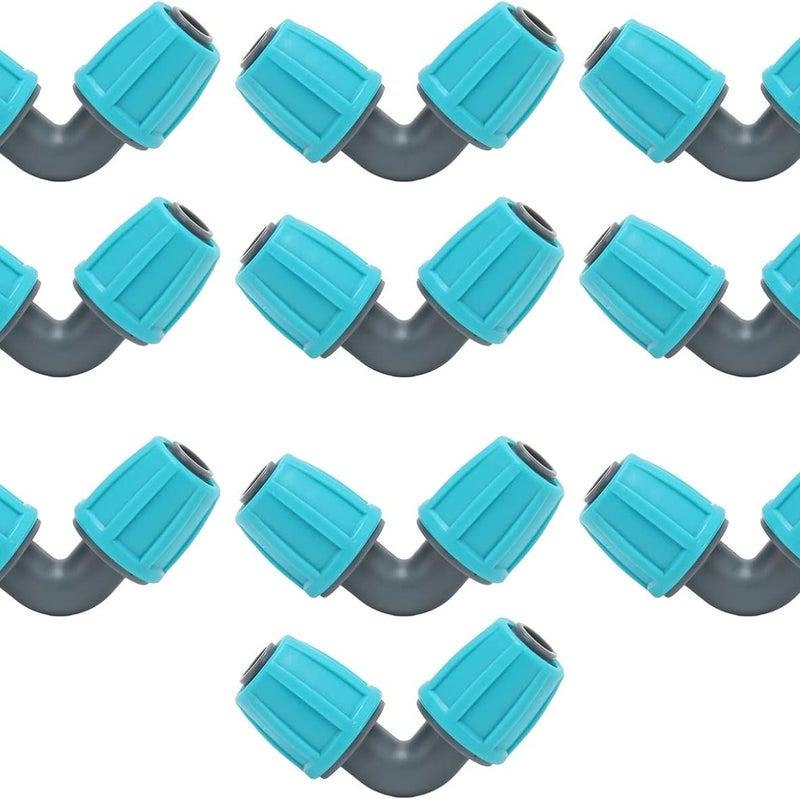 10 szt. 16 mm/0,6 cala, złącze kolankowe PE 90° do węża ogrodowego, rolniczego, do nawadniania kropelkowego