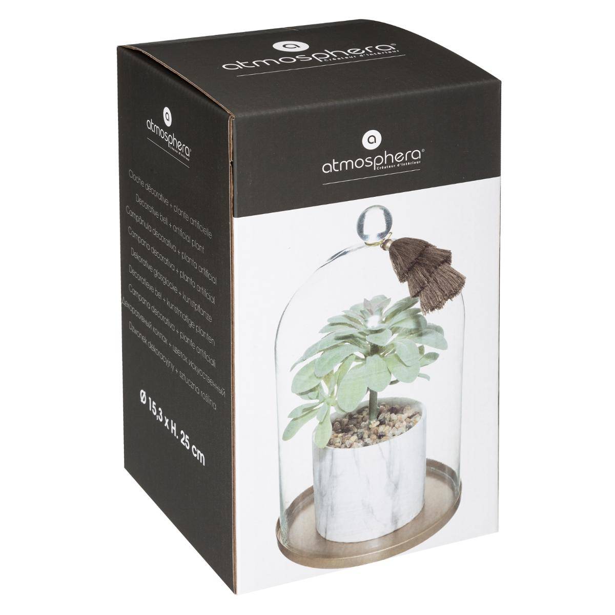 Plante artificielle à suspendre avec cloche 
