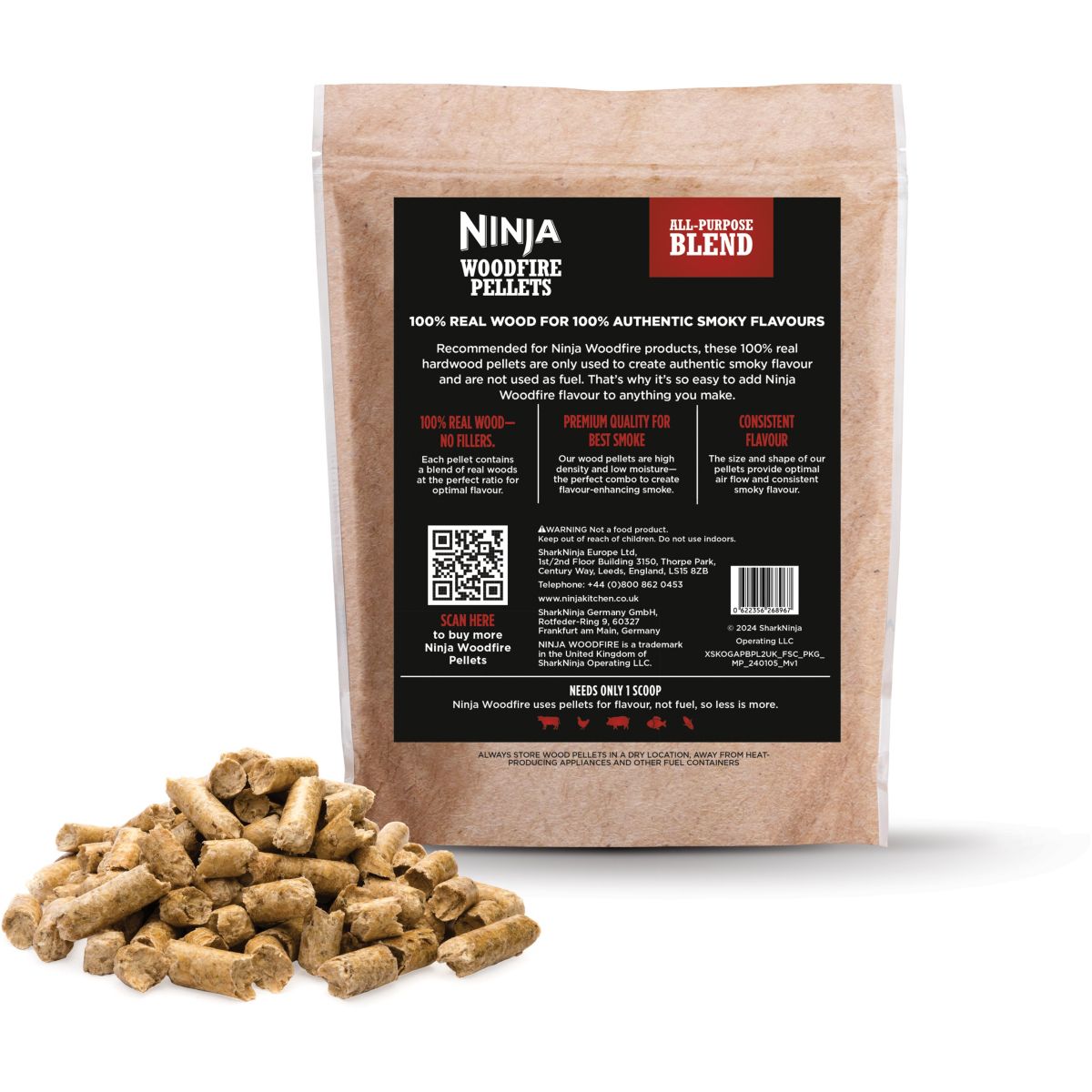 Ninja Woodfire NNJ.XSKOGAPLT2EU Pellet Miscela Multiuso 900 g - 2