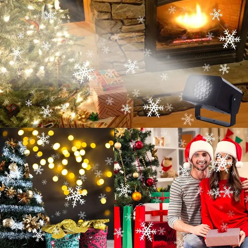 Projecteur de tempête de neige de noël, lumière extérieure de jardin, lumières LED de flocon de neige, décoration de vacances étanche - 4