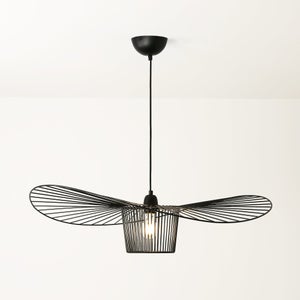 Lustre Suspension Rétro Vertigo - Design Moderne Fibre De Verre - Chapeau Tissu 200cm Réglable - E27 Pour Salon/Cuisine