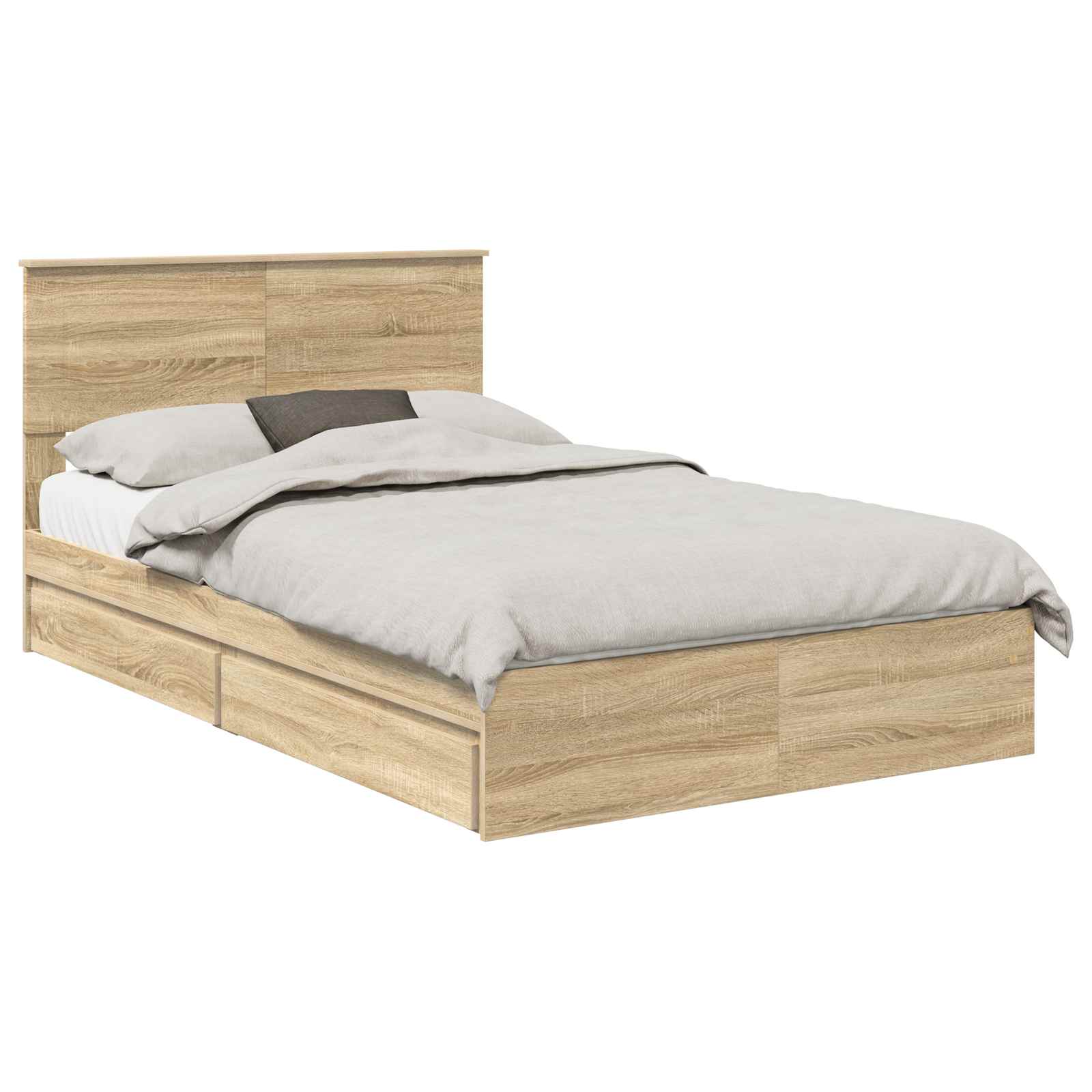 Lit de Rangement Chêne 120 x 200 cm Bois d'ingénierie - 2