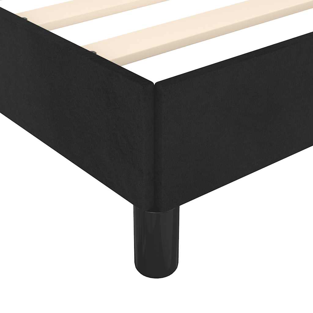 Cadre de lit sans matelas, velours noir, pour la chambre, 160 × 200 cm - 7