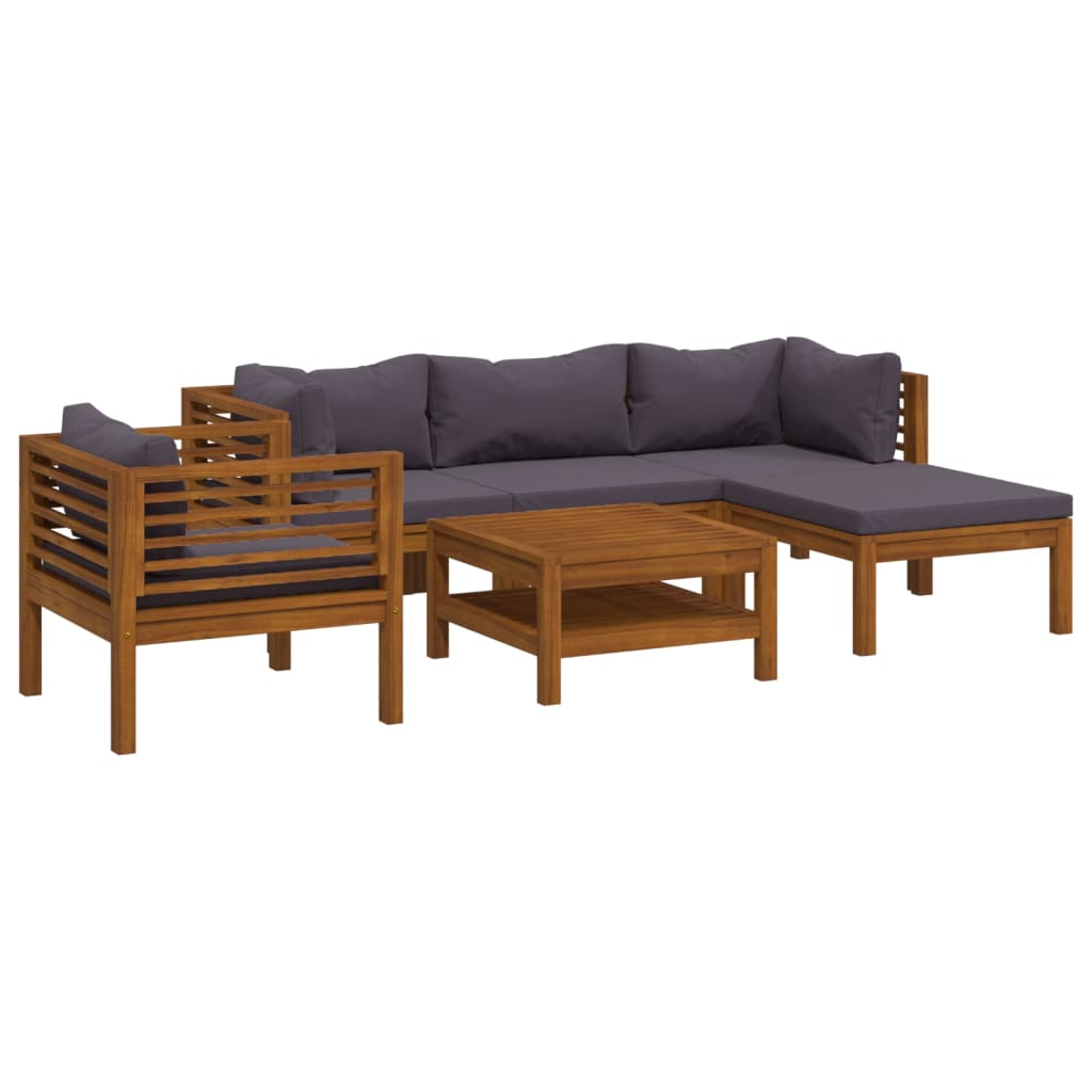 Salon bas de jardin en Bois Gris 5 personnes - 2