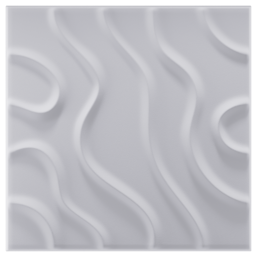 Panel dekoracyjny ścienny XPS 3D LINE FLOW 50×50 cm white Marbet Design 8 szt.