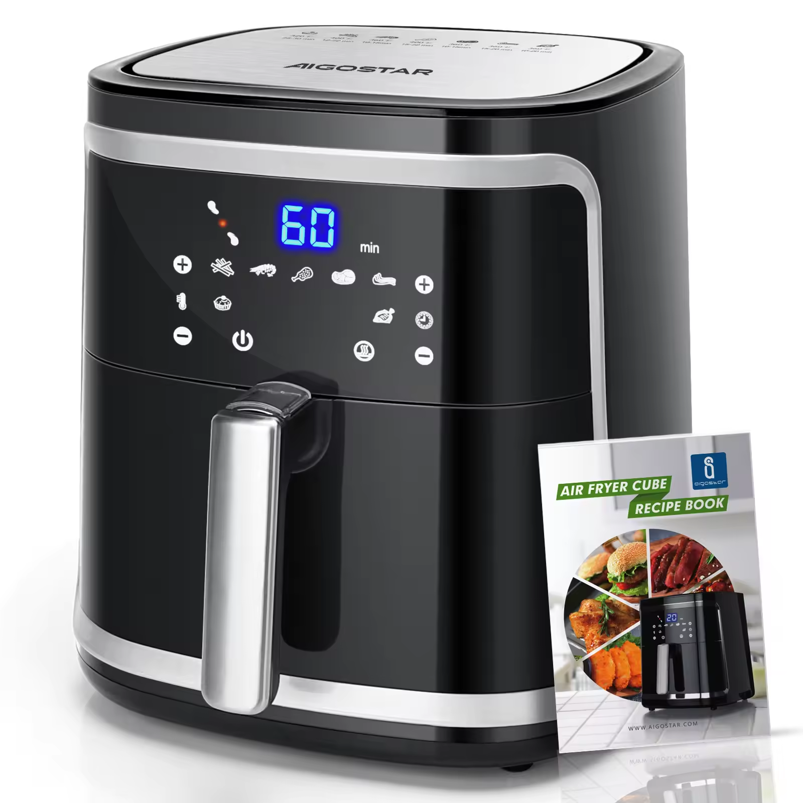 Aigostar  Freidora De Aire Sin Aceite 1900W, 7L, Panel Led Táctil,812295 Carne , Leroy Merlin