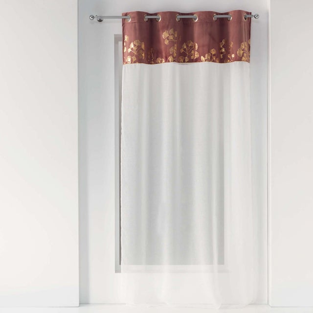 Voilage a œillets 140 x 240 cm + haut velours velours Mila Rose