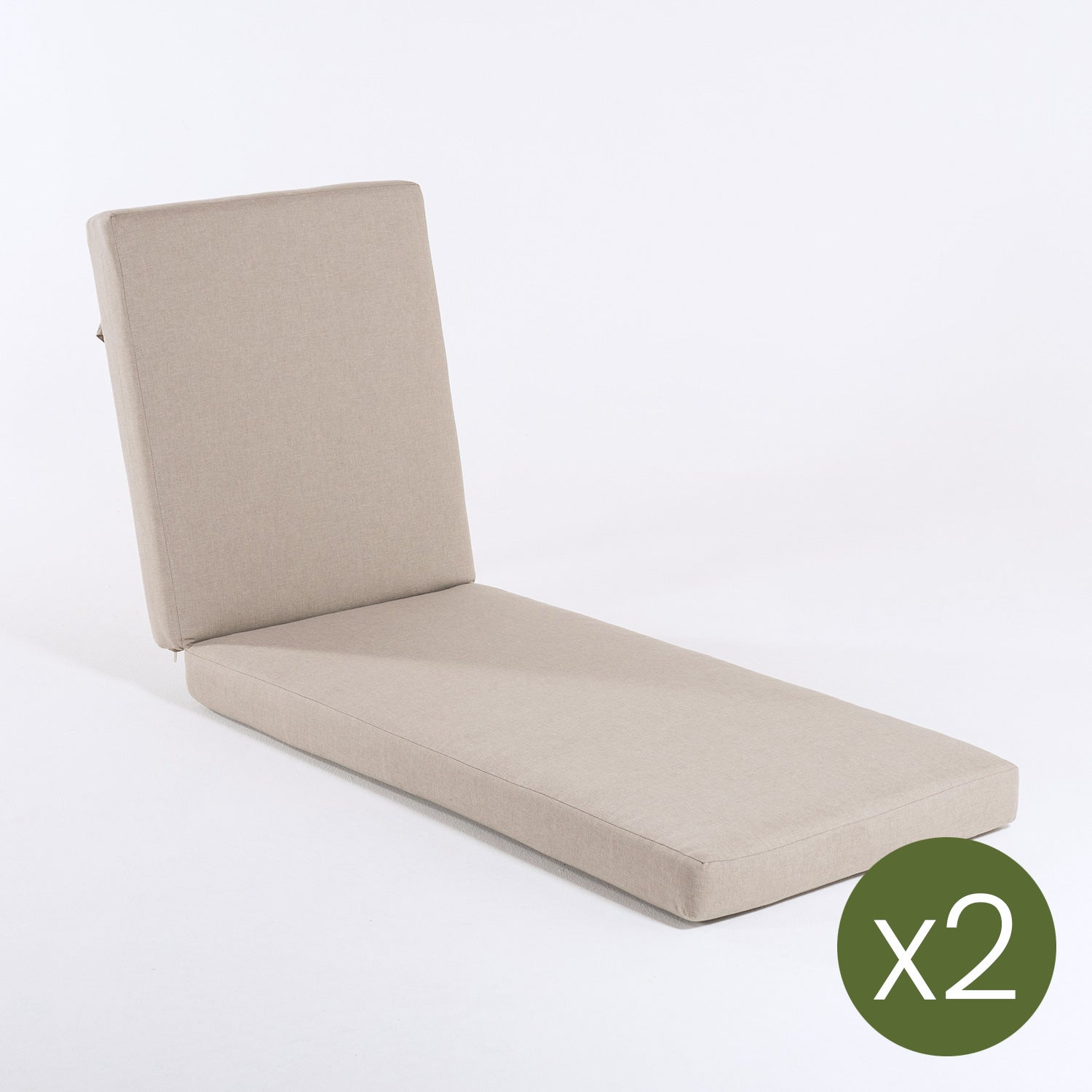 Pack de 2 cojines para tumbona en olefin marrón tostado, uso exterior prolongado 190x60x10 cm - 3