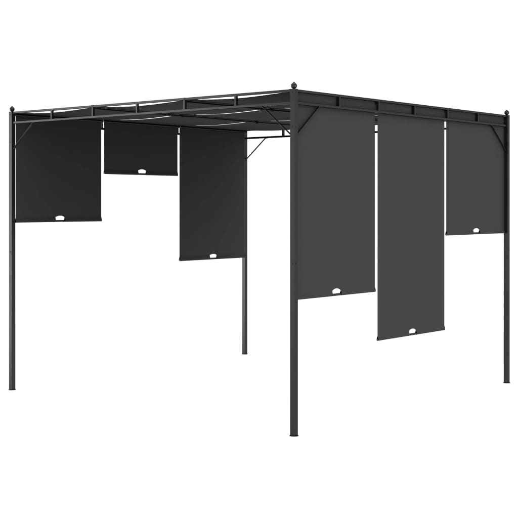 Maison Exclusive - Gazebo da Giardino con Tenda Laterale 3x3x2,25 m Antracite - 5