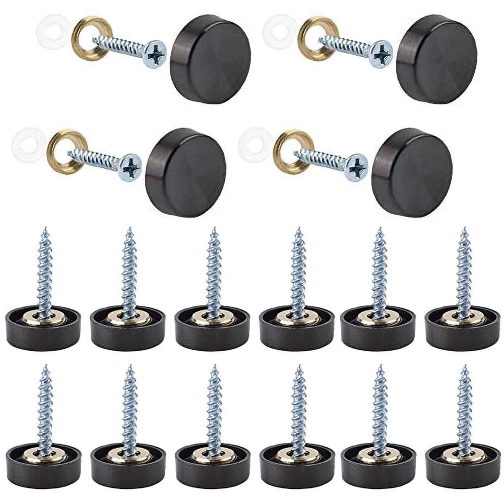 12 sztuk nierdzewnych ozdobnych śrub do luster, polerowanych gwoździ do luster, śrub do luster 19 mm ze stali nierdzewnej, ozdobnych śrub do luster
