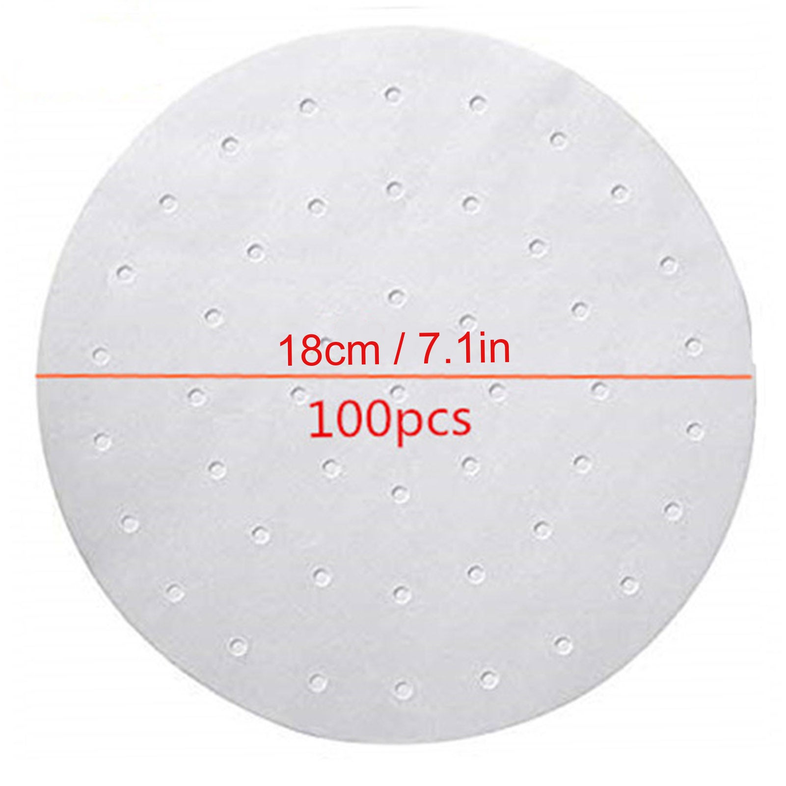 Carta antiaderente assorbente per olio, 100 pezzi, rotonda, per barbecue, friggitrice, padella profonda (18 cm) - 4