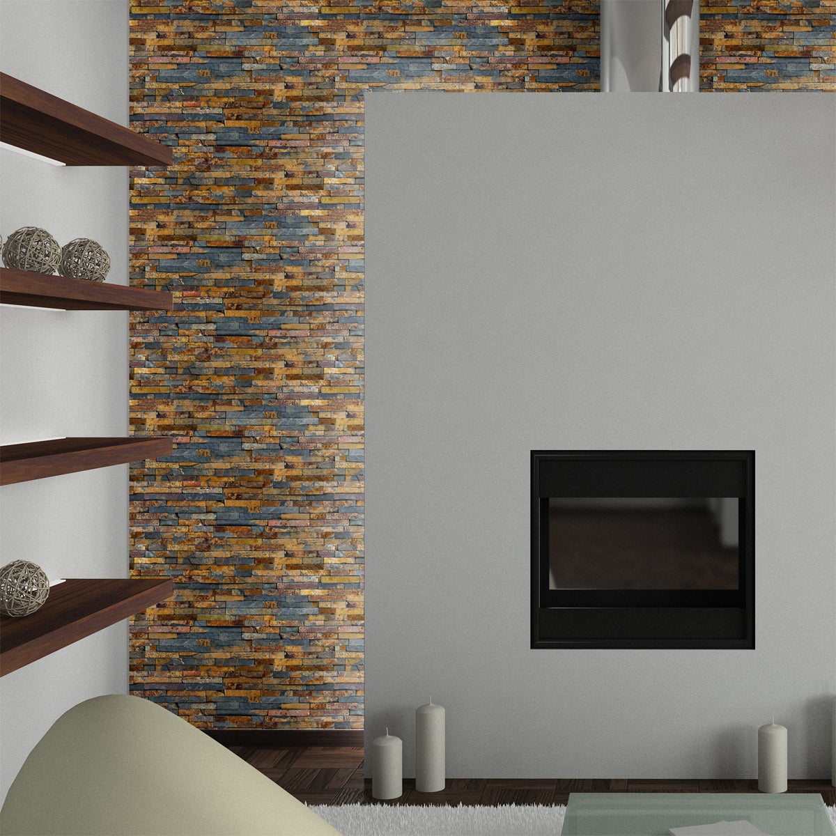 Adesivi plegno rivestimenti in legno naturale riciclato - Sticker adesivo - adesivi murali - 60x60cm - 4