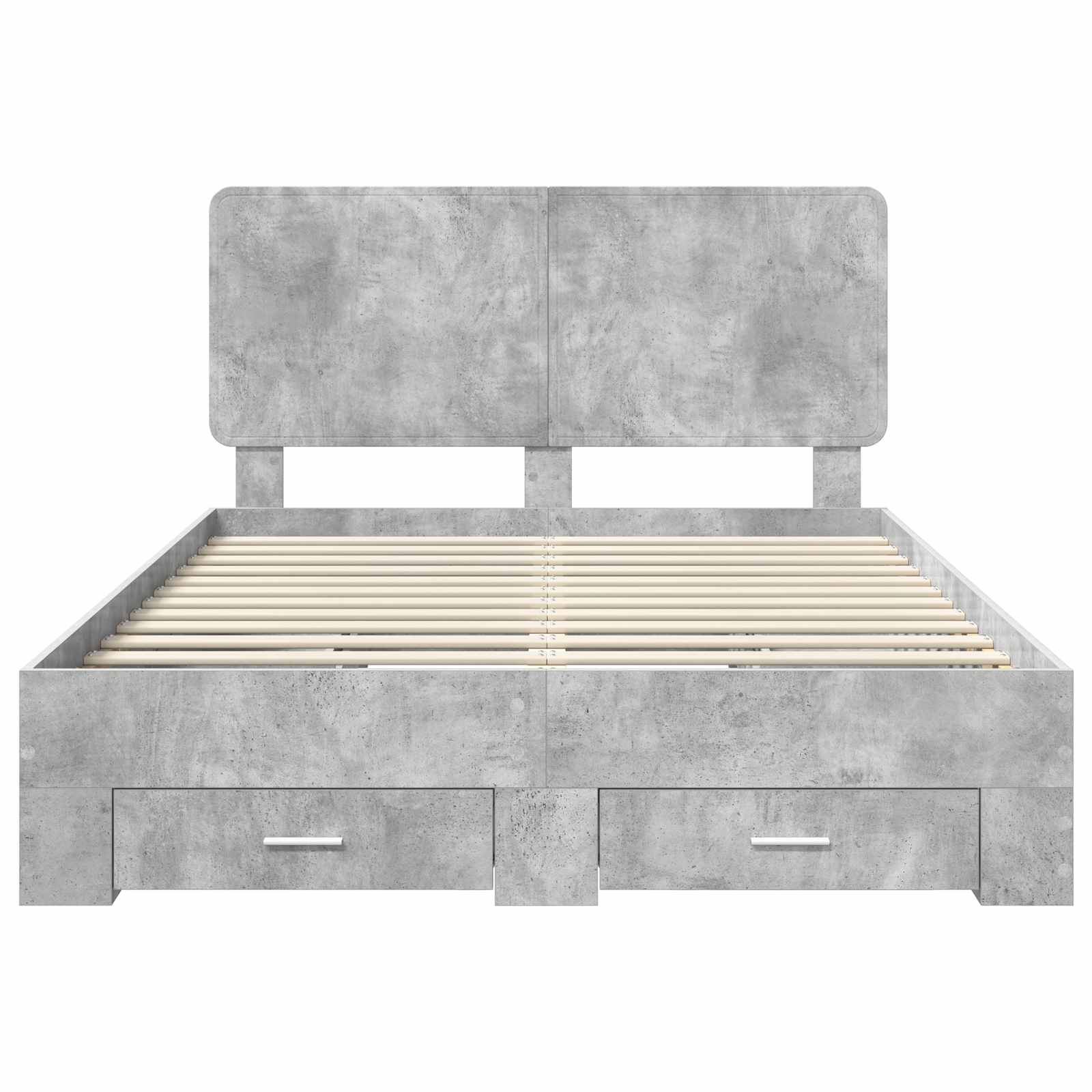 Cadre de lit gris béton 160 x 200 cm panneau de bois - 8