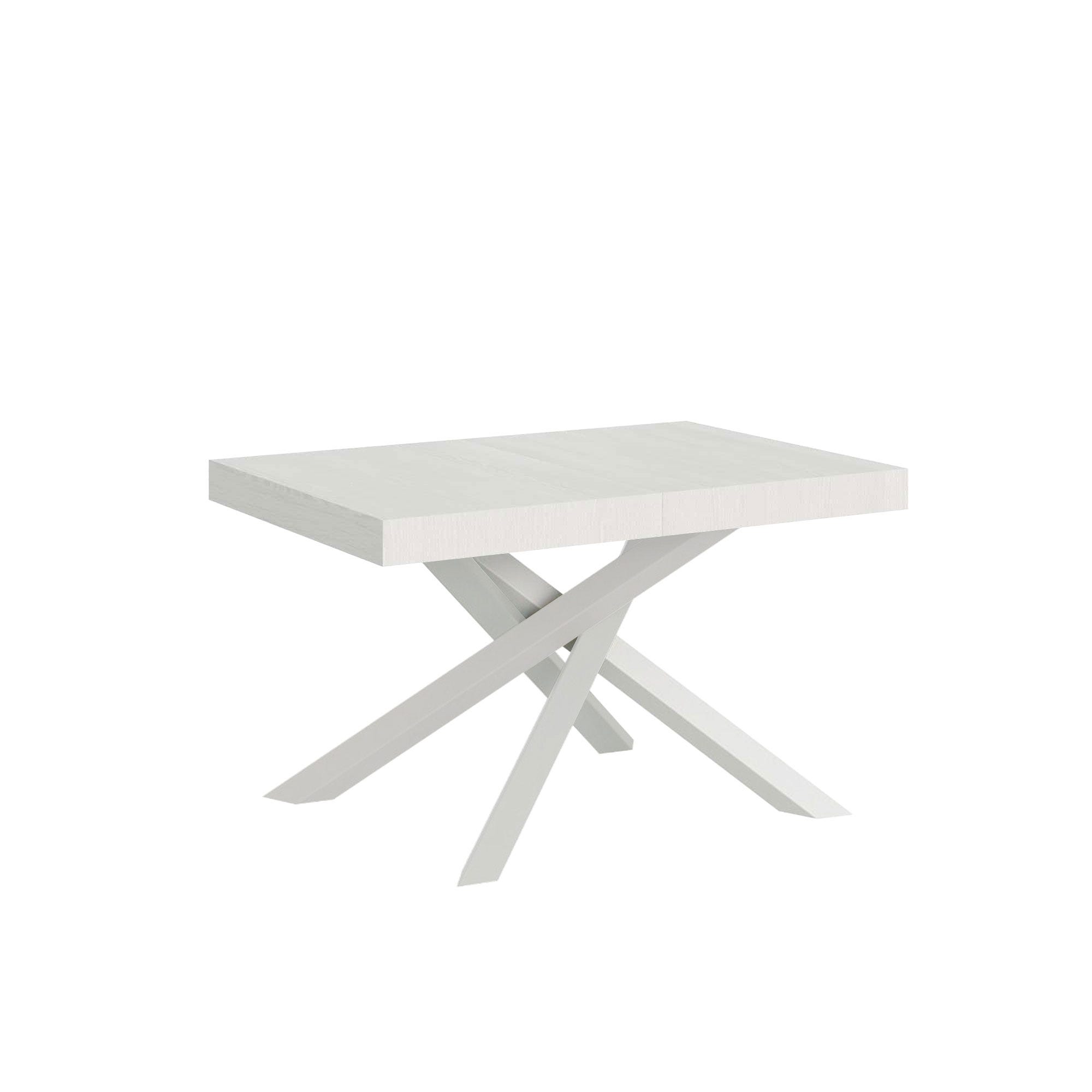Table extensible 90x120/380 cm Volantis frêne blanc structure blanc ...