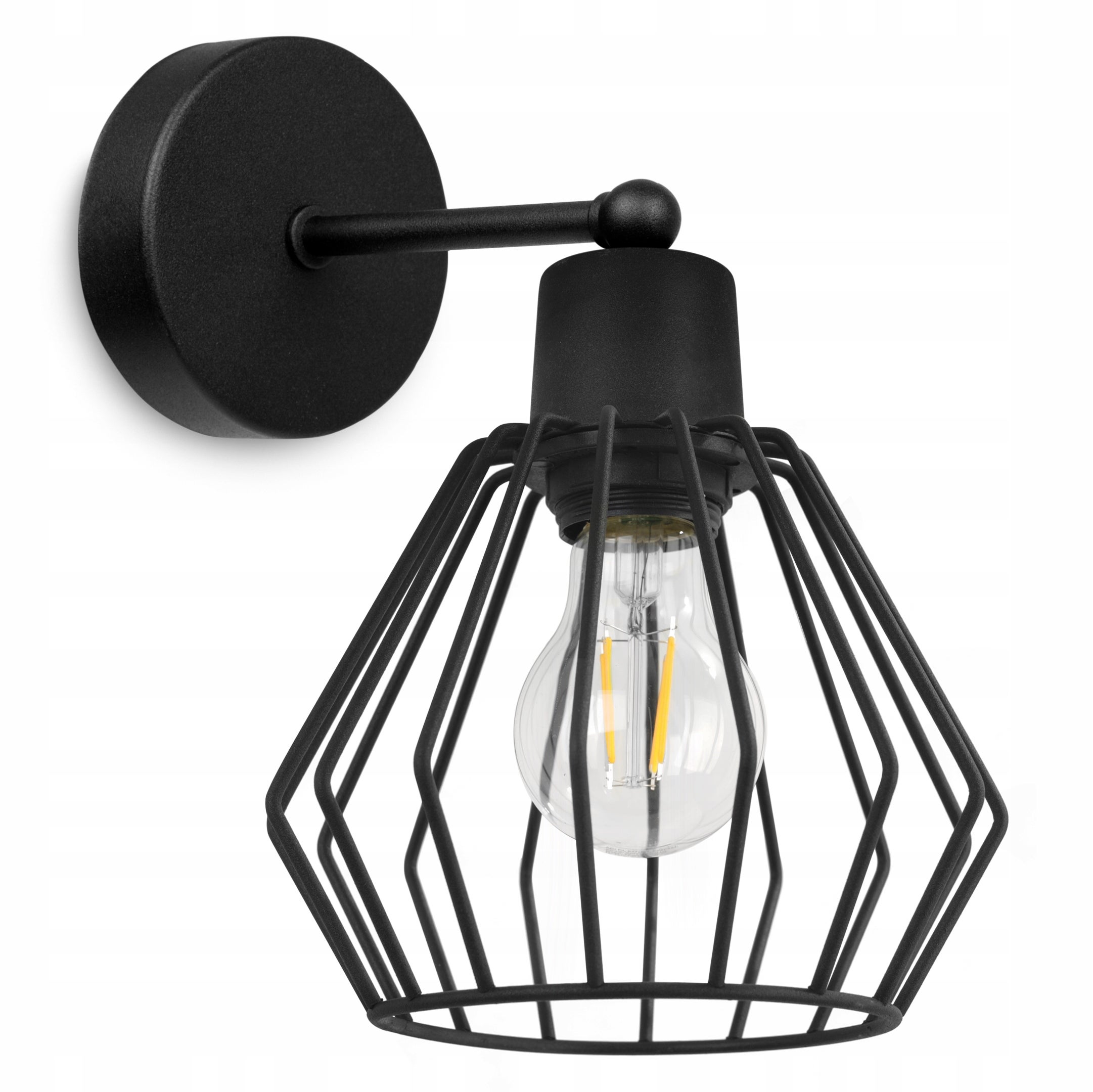 Lampa kinkiet ścienny Nuvola modern 1xE27 klosz druciak czarny Light Home LH