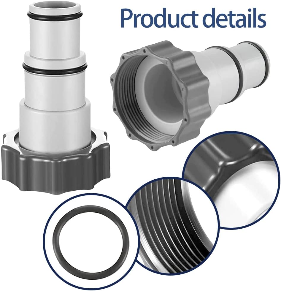 4 pièces, adaptateur de piscine Intex type A et B, adaptateur de tuyau de pompe, raccord de tuyau de piscine de 32 mm et 38 mm de diamètre - 4