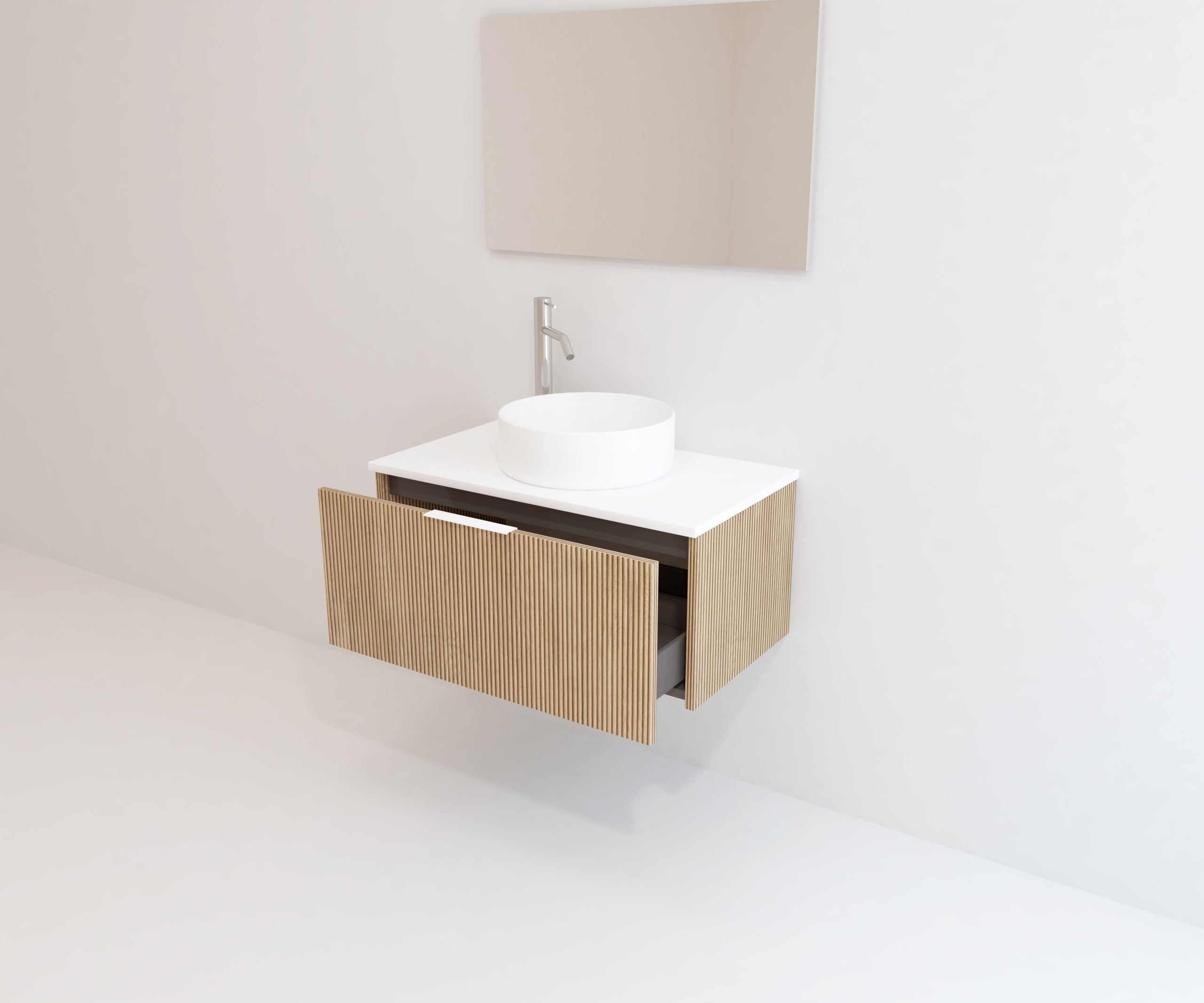 Ensemble de meubles de salle de bain Emene OPOSSÉ Blanc 80 cm + vasque - 5