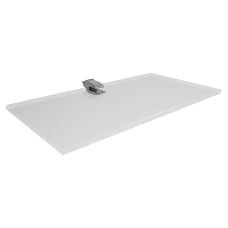Tablette verre 1 fixation skyline - Décor : Inox satiné - | Leroy Merlin