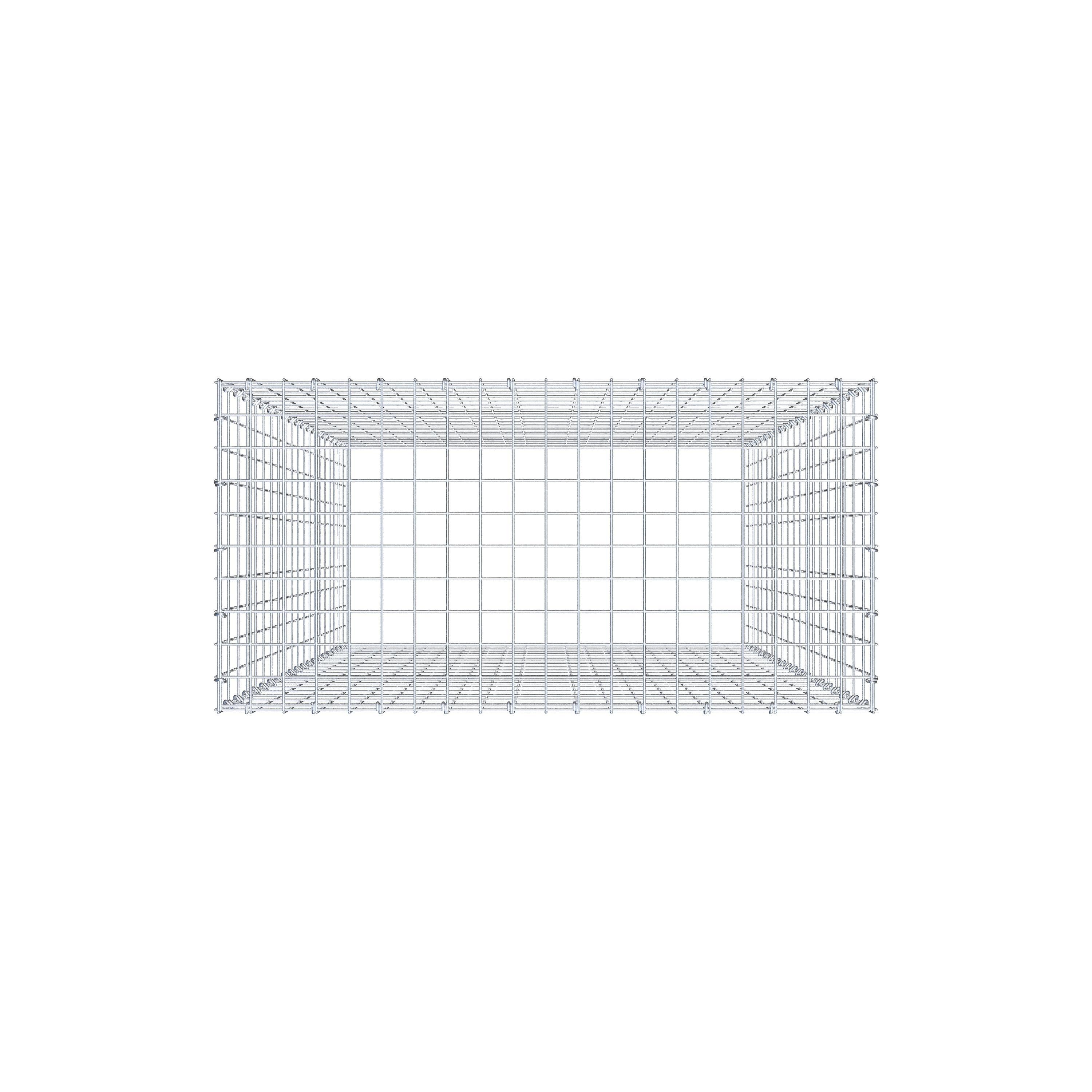 Gavión para apilar en acero galvanizado 200x100x50cm (LxAxP), malla 5 x 10cm, Anillo en C, sin rejilla inferior - 8