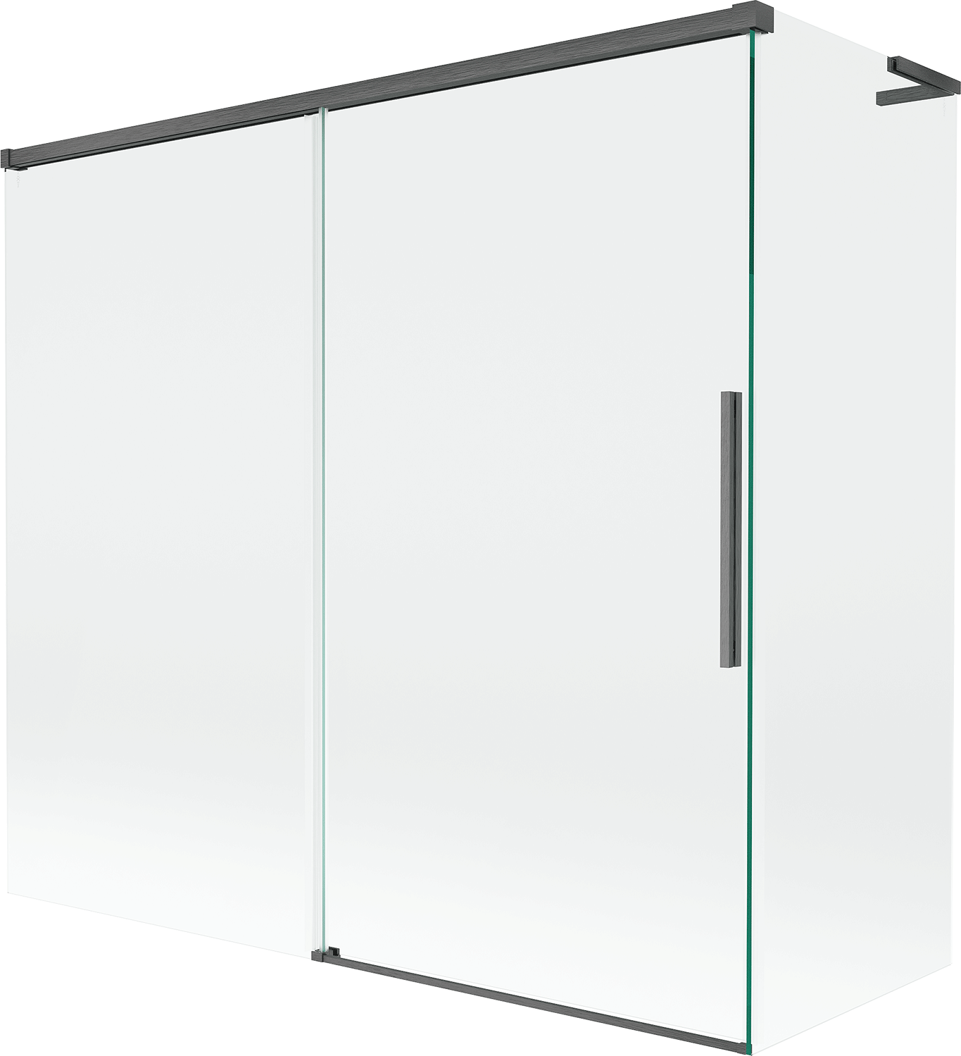 Mexen Rox L parawan nawannowy 2-skrzydłowy rozsuwany 170 + 70 x 150 cm, transparent, gun gray szczotkowany - 8C9L-170-070-66-00