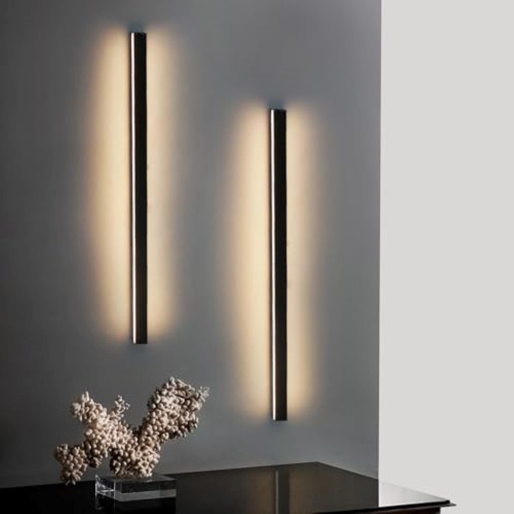 NETTLIFE 2 sztuki nowoczesnej lampy ściennej LED do wnętrz 60 cm 21 W, korytarz góra dół, czarny
