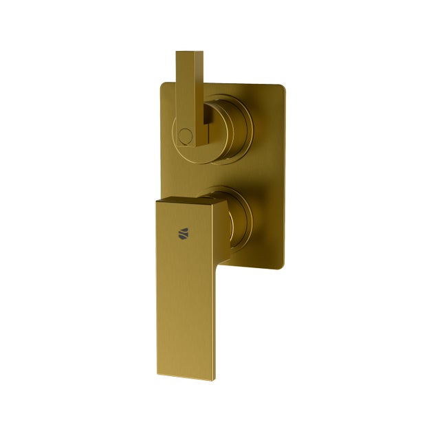 BERNSTEIN - Robinet mitigeur de douche mural encastré Laiton Or brossé 2 sorties + corps de base - 10x22x6cm (LxHxP) - LAVOA