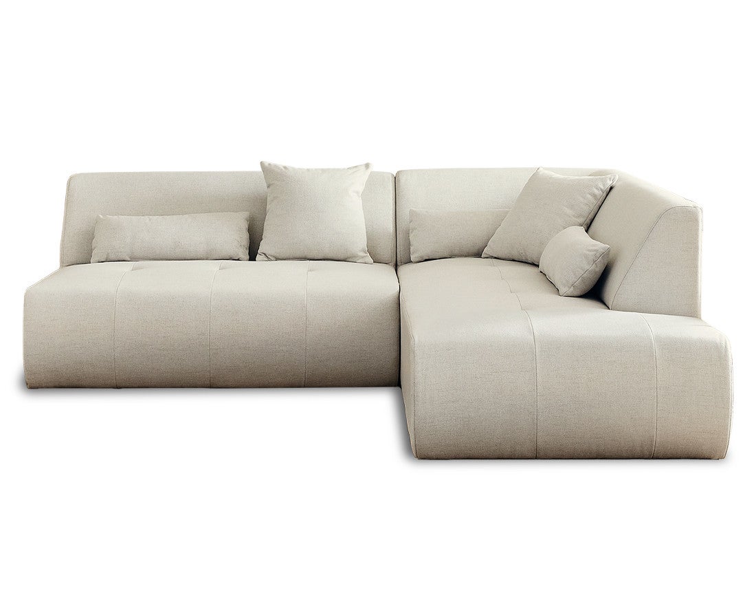 Canapé modulable 5 places angle droit en tissu beige - ONYX - Best Mobilier - 7