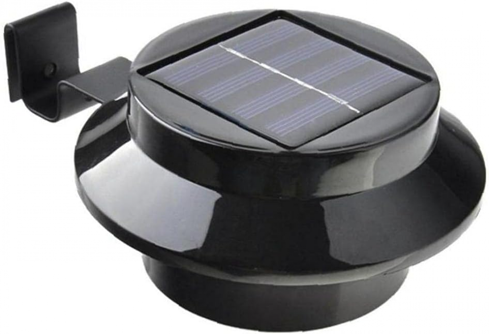 Solarna lampa rynnowa, światło białe, czarne.