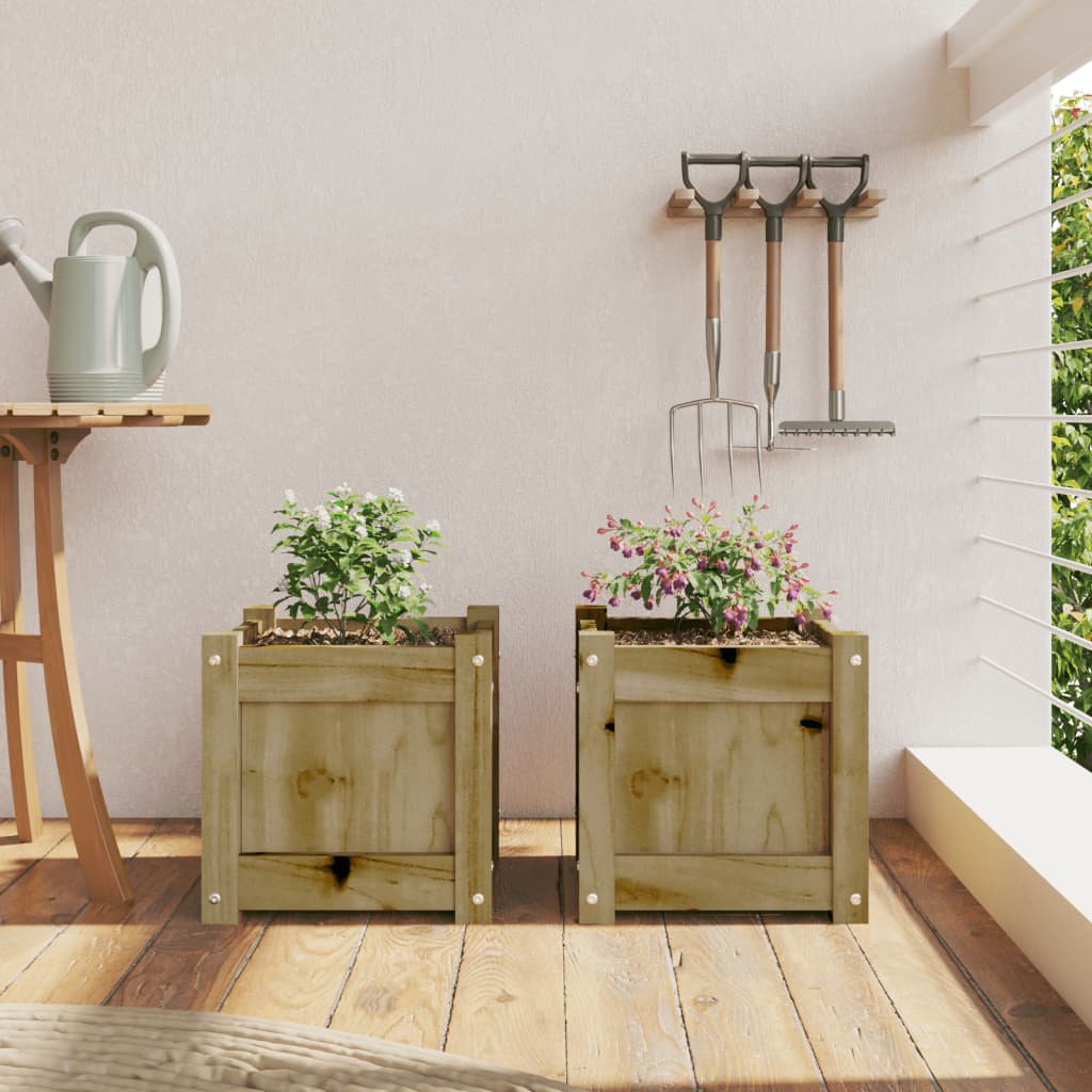 vidaXL Jardinières 2 pcs bois de pin imprégné - 3