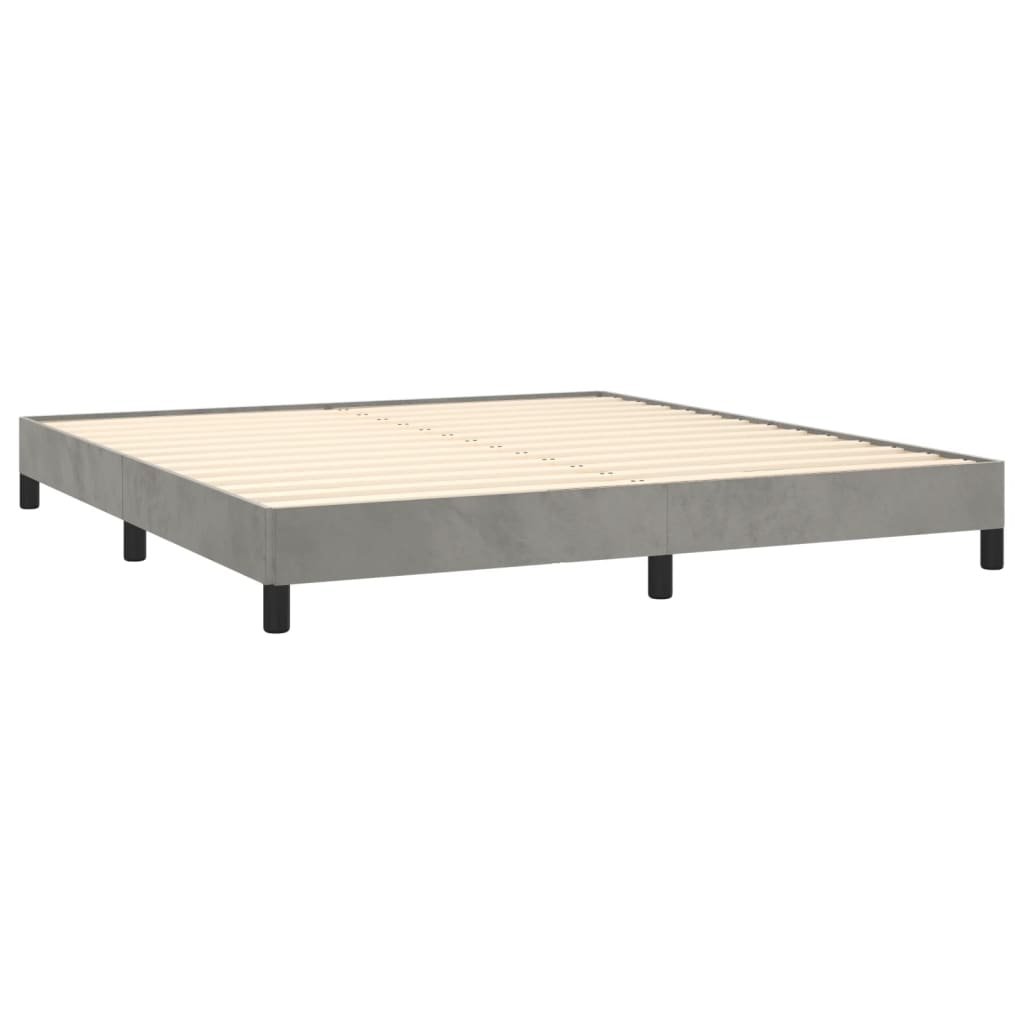 Cadre de lit sans matelas gris clair 180 x 200 cm velours - 4