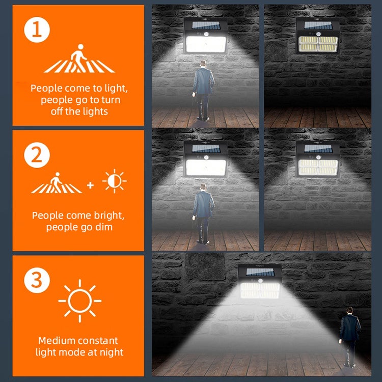 Luci Solari Da Esterno Con Sensore Di Movimento - 180 LED, 2500 Lm, 3 Teste Regolabili, Impermeabile IP65, 270° - 4