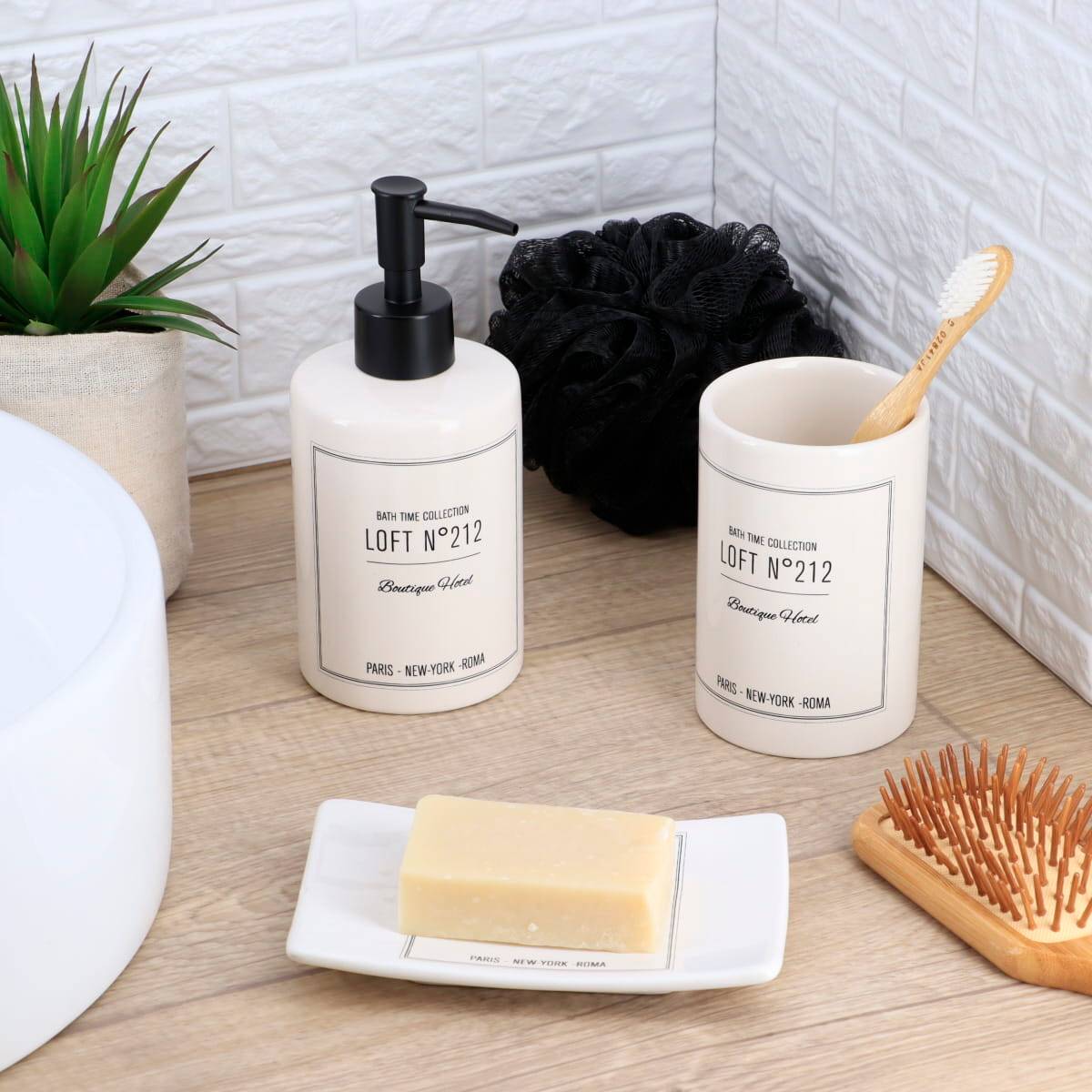 Gobelet dolomite rond imprime - neo retro blanc - Tendance - 2