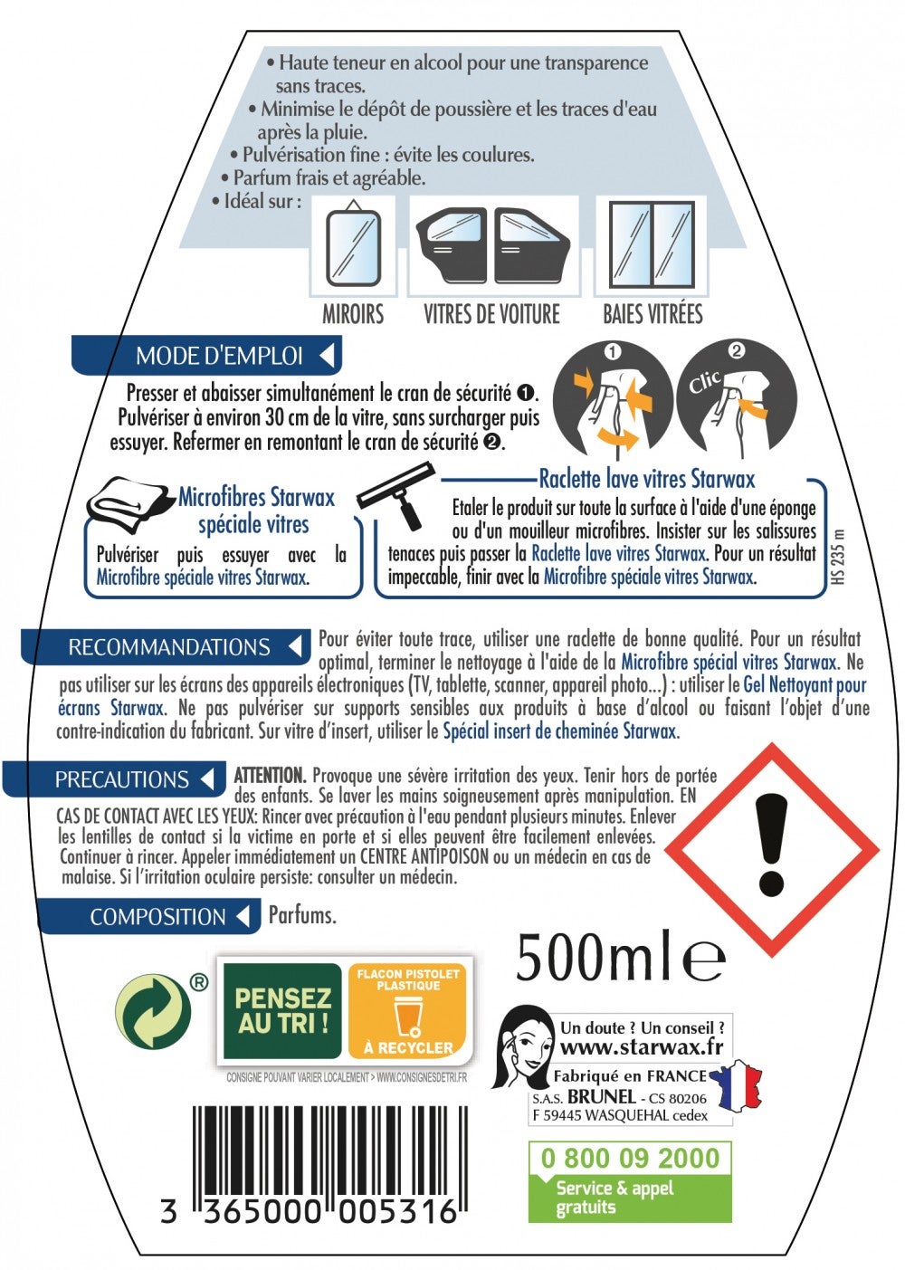 Nettoyant alcool pour vitres en pulvérisateur 500ml - 3