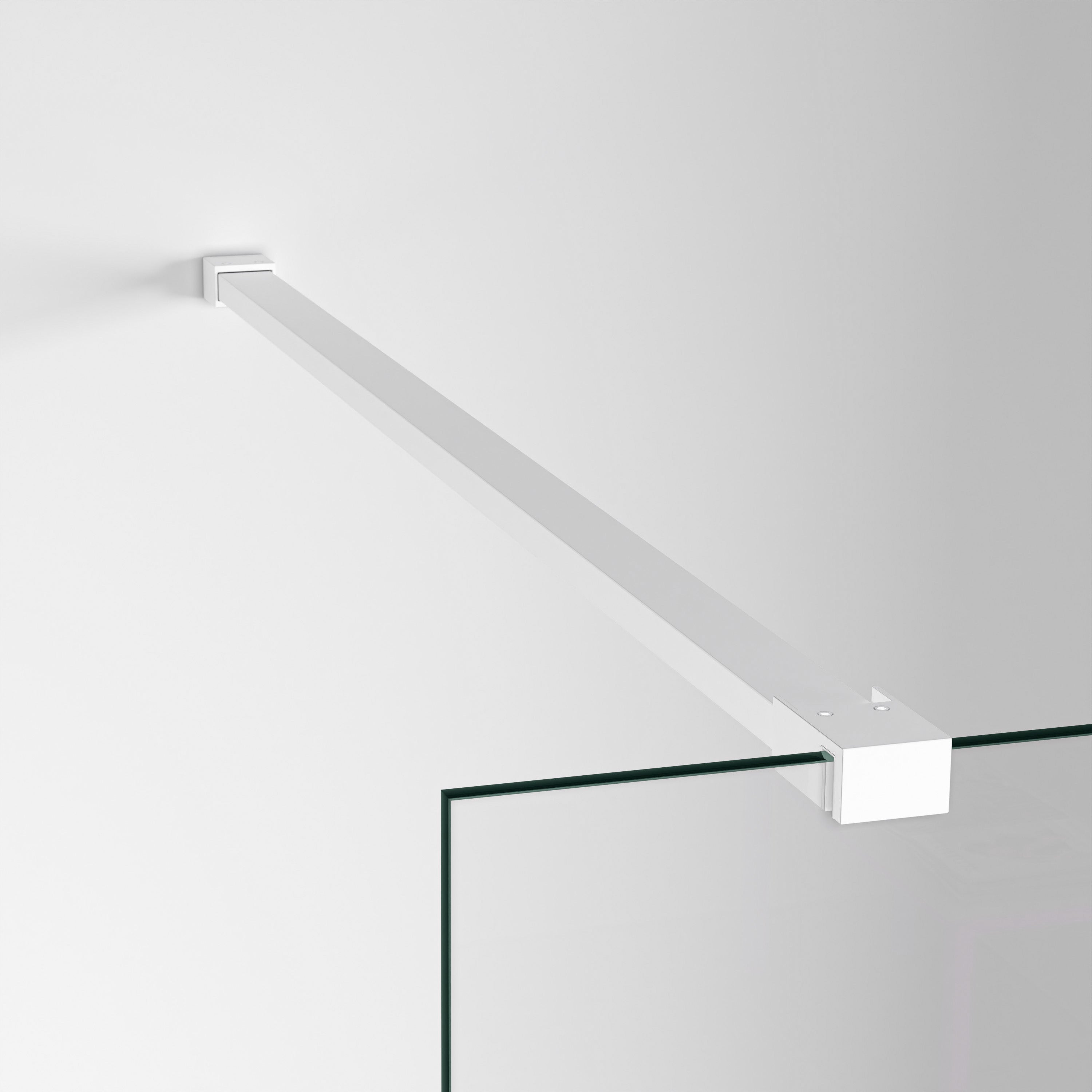 BELLOBATH - Mampara de ducha frontal panel fijo - Transparente - Perfilería Blanca - Ancho Adaptable 88-90 - Alto 195 - 2