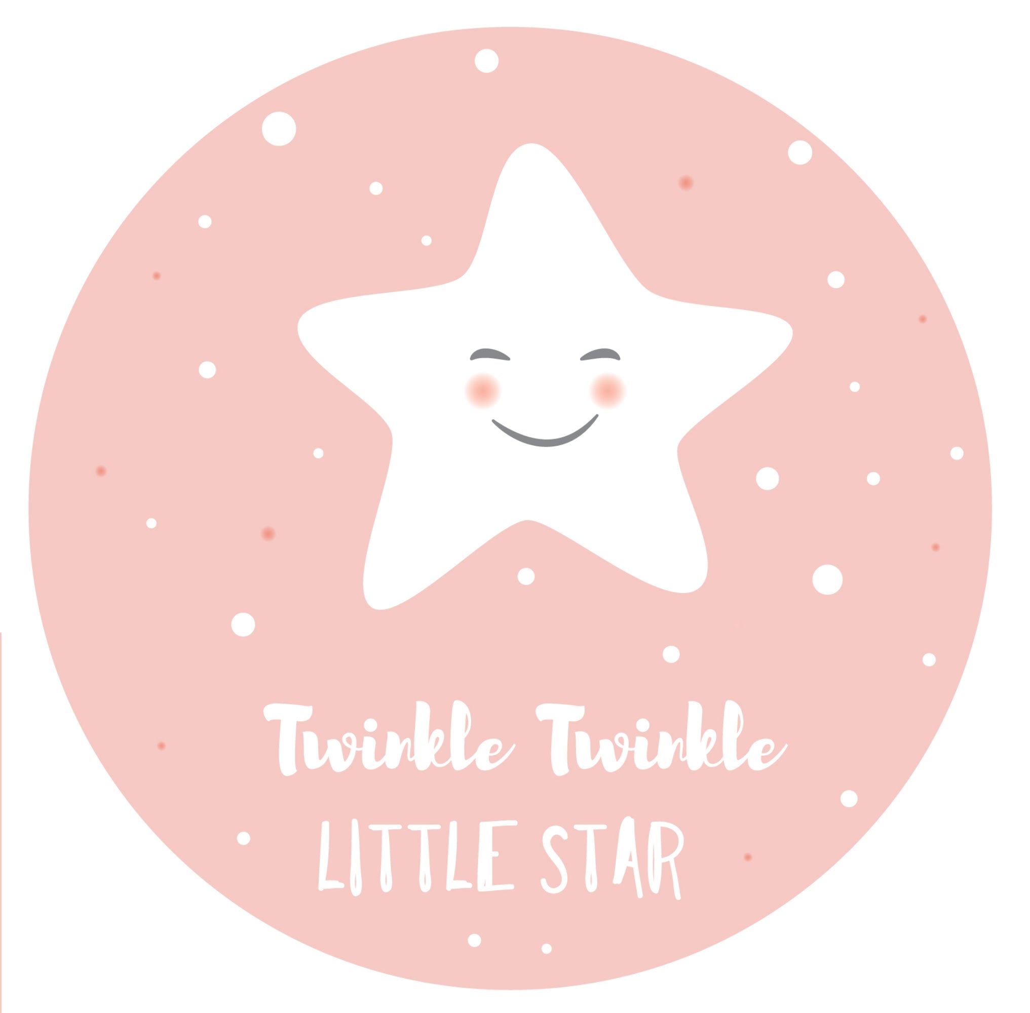 Dywan winylowy dla dzieci Litle star pink [średnica] 120 cm - Antypoślizgowy PVC, winylowy do pokoju dziecięcego, trudnopalny i zmywalny.