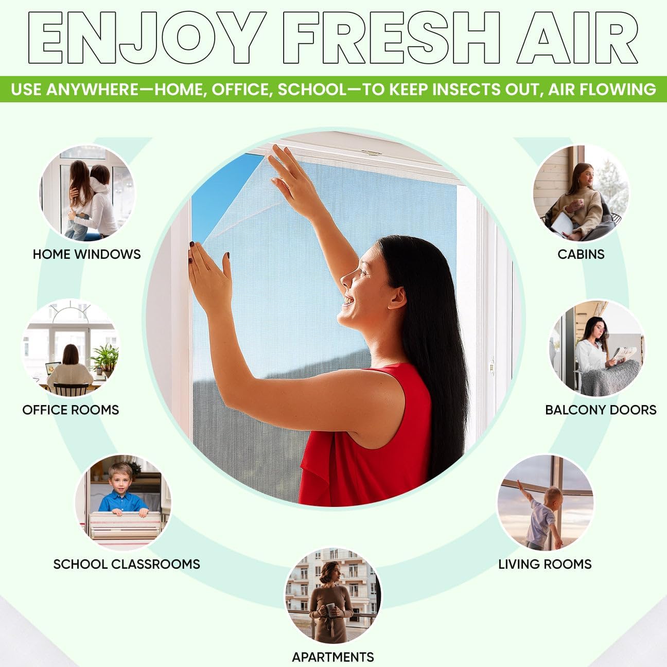 Mosquitera universal transparente lavable | Mosquitera ajustable, autoensamblable, tamaño máximo de ventana: 150 x 200 cm (paquete de 1, blanca) - 4